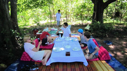 family picnic cambodia angkor